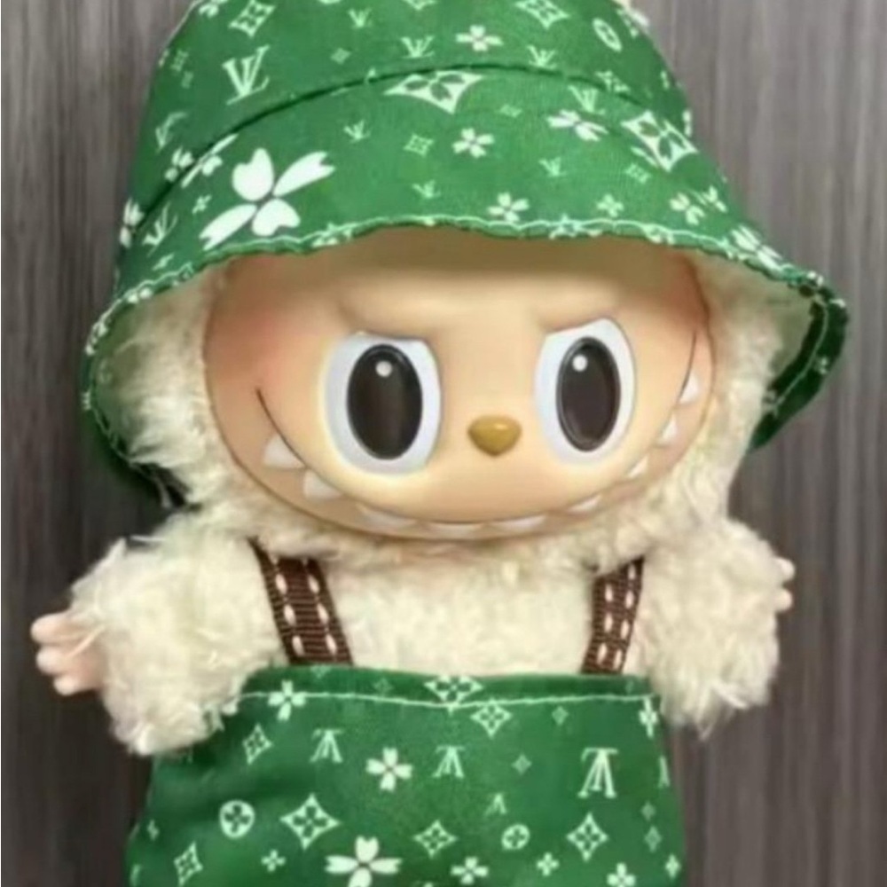 Labubu clothes 2 pc Green LV outfit for Pop marts Labubu doll. New.